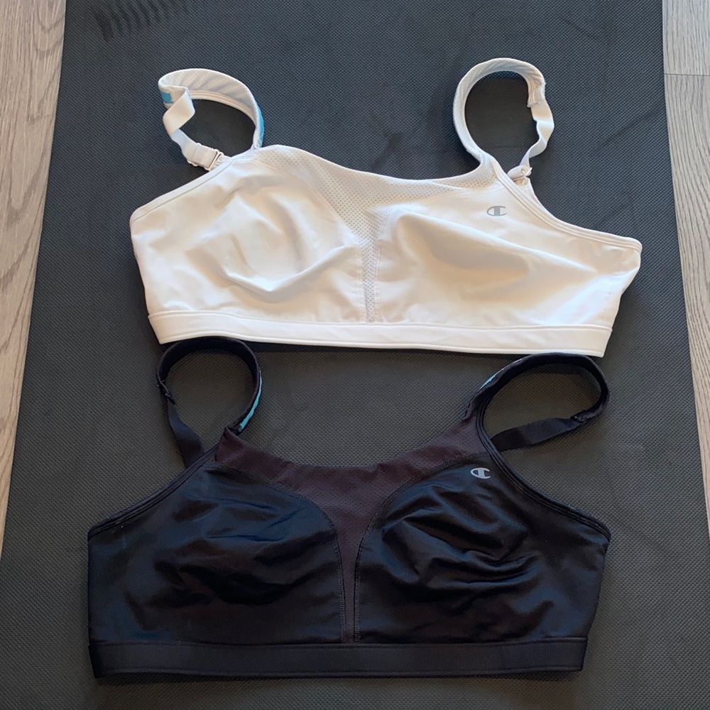 Champion Women's Dual Pack Sports Bras - White and Black